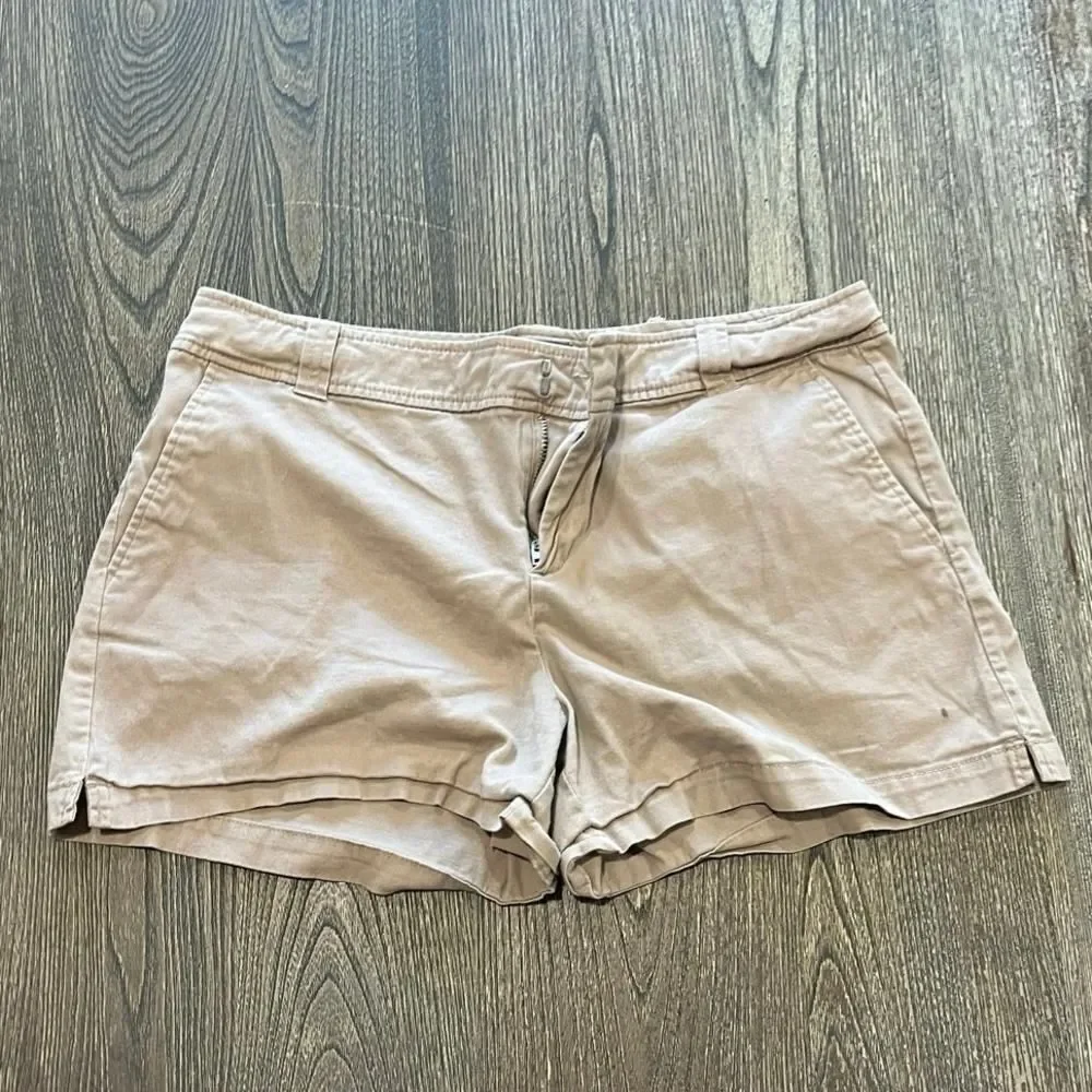 Soho Jeans New York & Company Chino Shorts Mid Rise Cotton Blend Tan Size 12